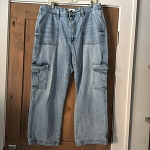 VERVET high rise Dixie utility/cargo jeans plus size Womens 20W light wash 90’s
